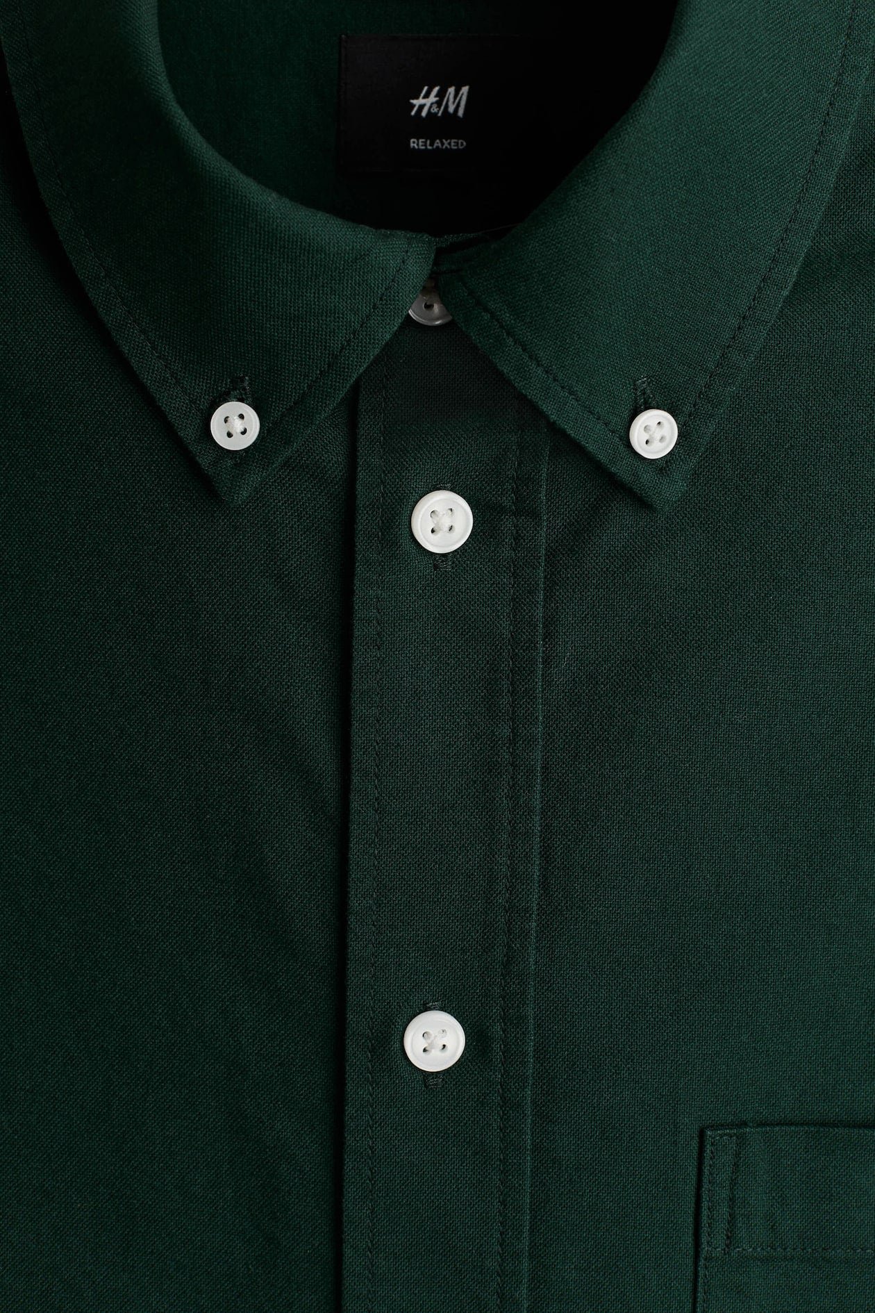 Camisa Oxford Relaxed Fit de manga corta
