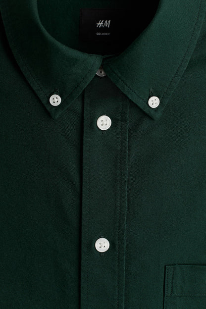 Camisa Oxford Relaxed Fit de manga corta