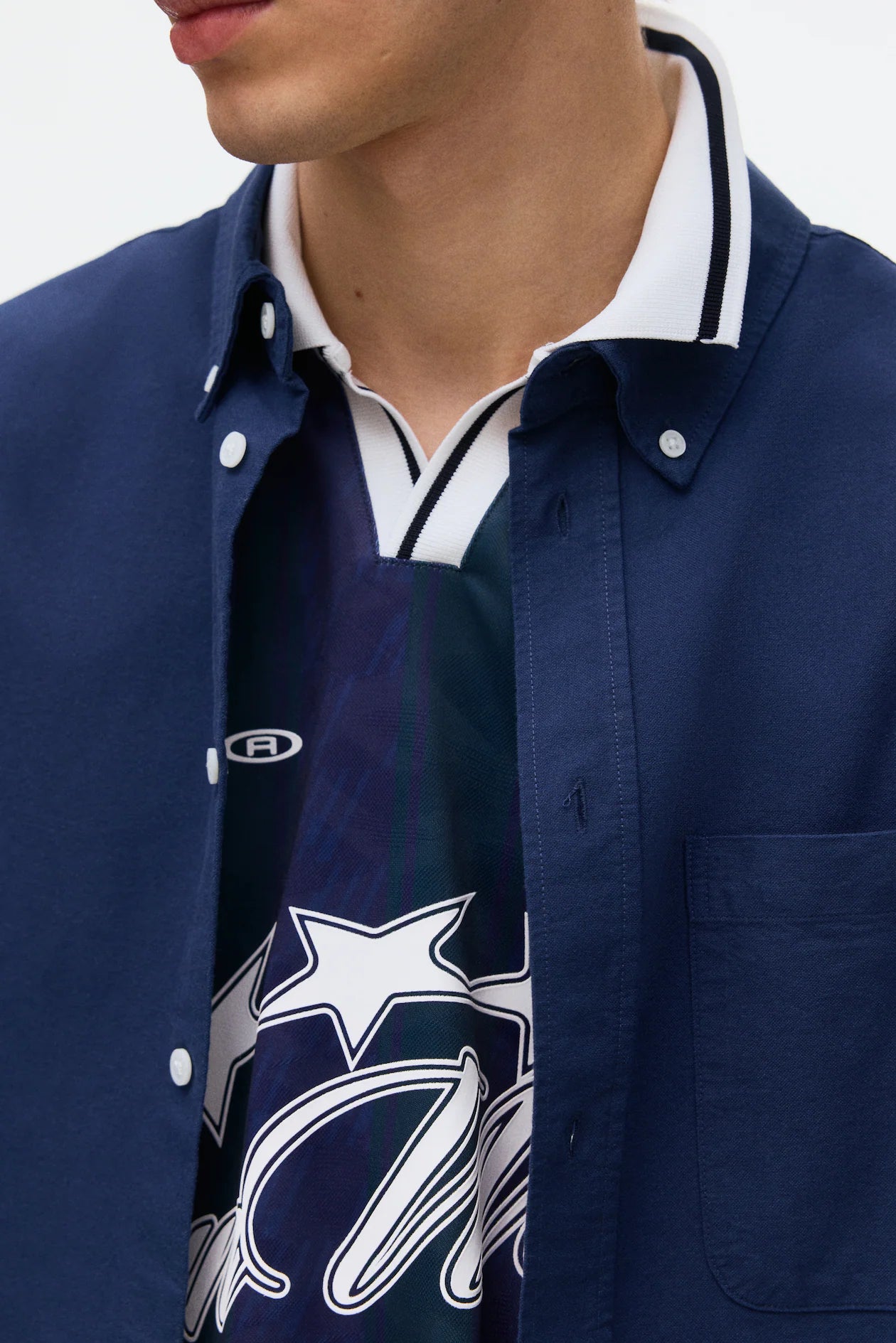 Camisa Oxford Relaxed Fit de manga corta