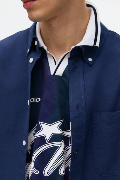 Camisa Oxford Relaxed Fit de manga corta