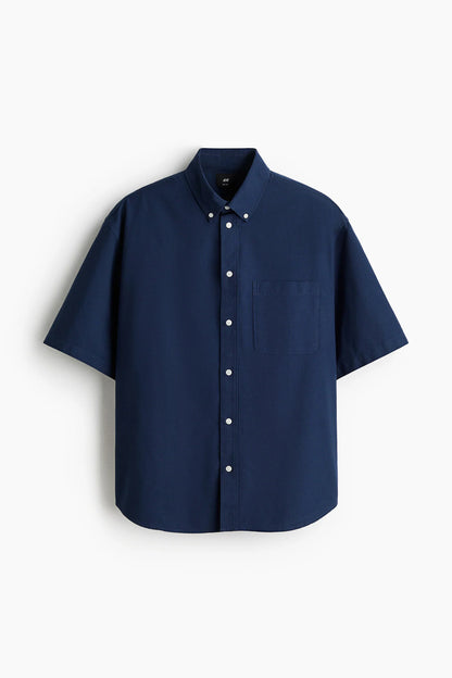 Camisa Oxford Relaxed Fit de manga corta
