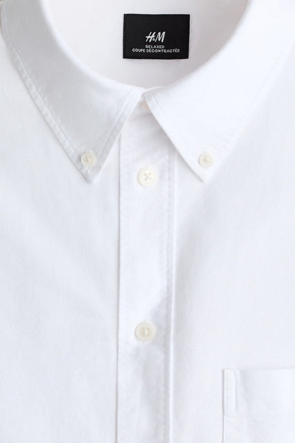 Camisa Oxford Relaxed Fit de manga corta
