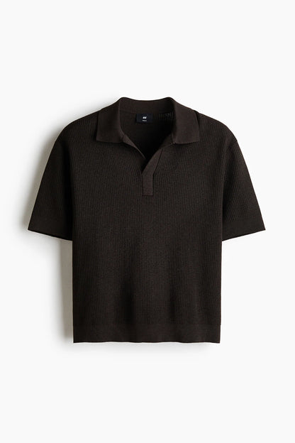 Playera polo Regular Fit en tejido trenzado