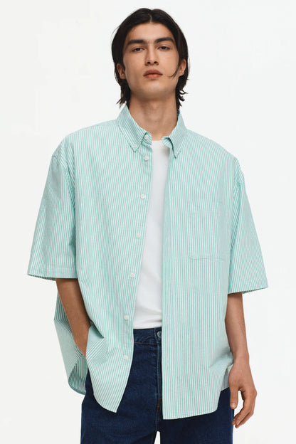 Camisa Oxford Relaxed Fit de manga corta