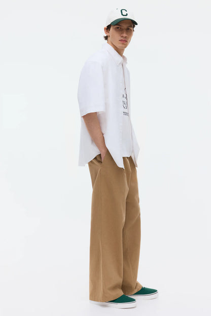 Camisa Oxford Relaxed Fit de manga corta