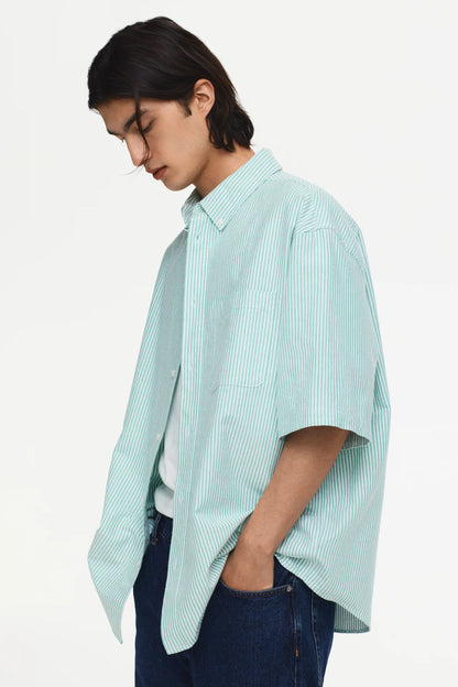 Camisa Oxford Relaxed Fit de manga corta