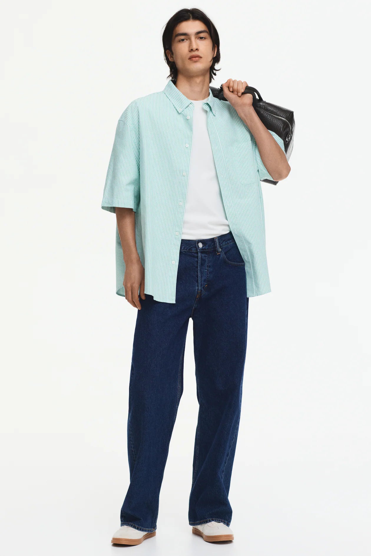 Camisa Oxford Relaxed Fit de manga corta