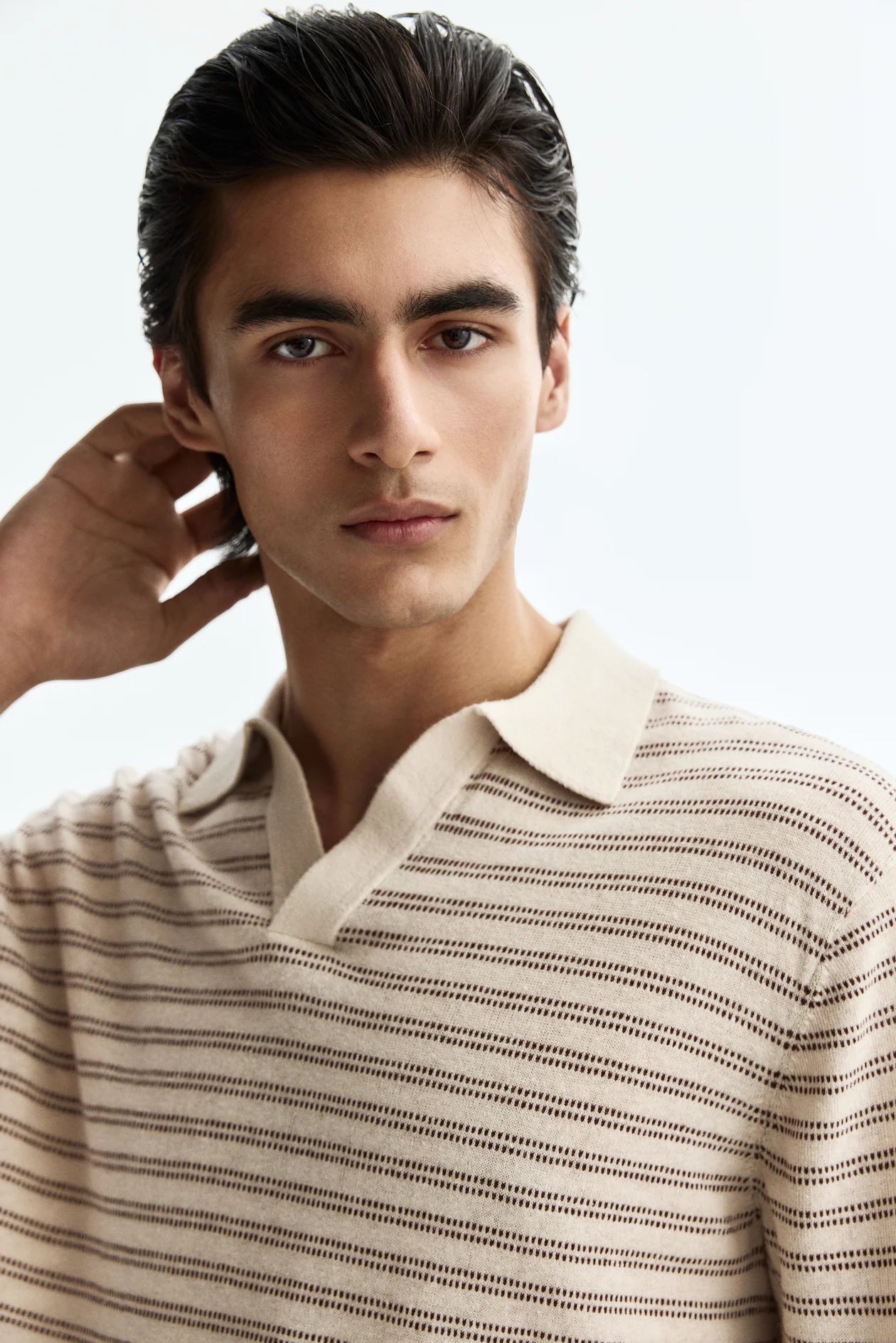 Playera polo Regular Fit en mezcla de lino