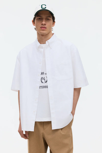 Camisa Oxford Relaxed Fit de manga corta