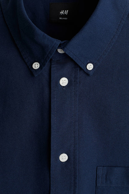 Camisa Oxford Relaxed Fit de manga corta