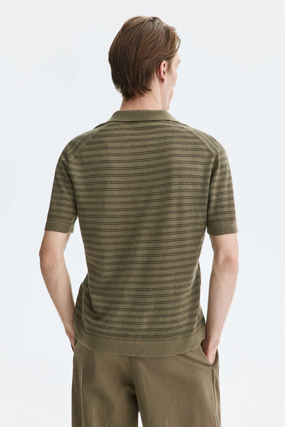 Playera polo Regular Fit en mezcla de lino
