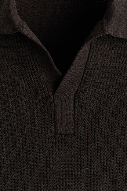Playera polo Regular Fit en tejido trenzado