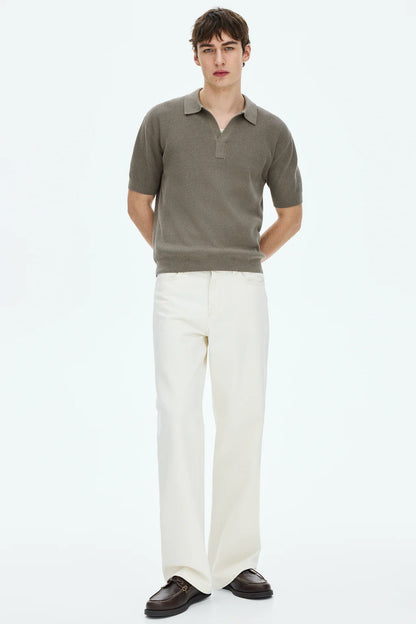 Playera polo Regular Fit en tejido trenzado