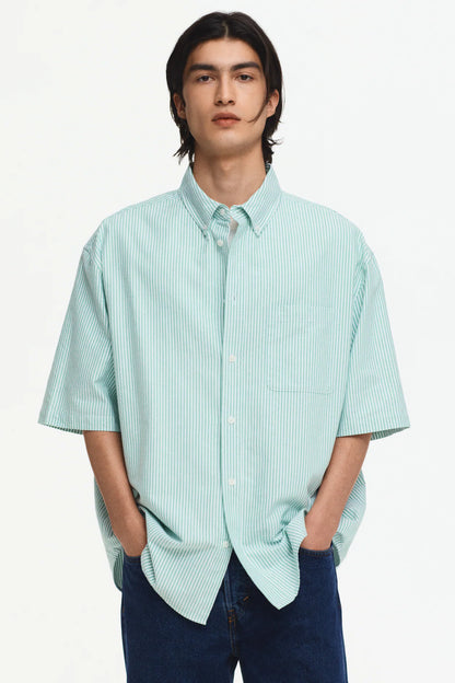Camisa Oxford Relaxed Fit de manga corta