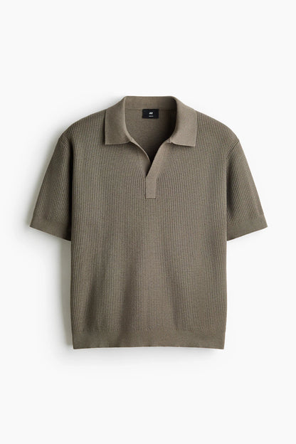 Playera polo Regular Fit en tejido trenzado