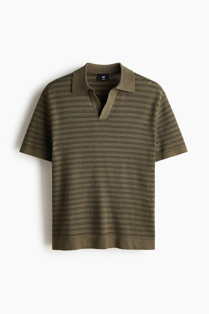 Playera polo Regular Fit en mezcla de lino