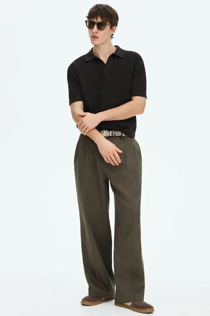 Playera polo Regular Fit en tejido trenzado