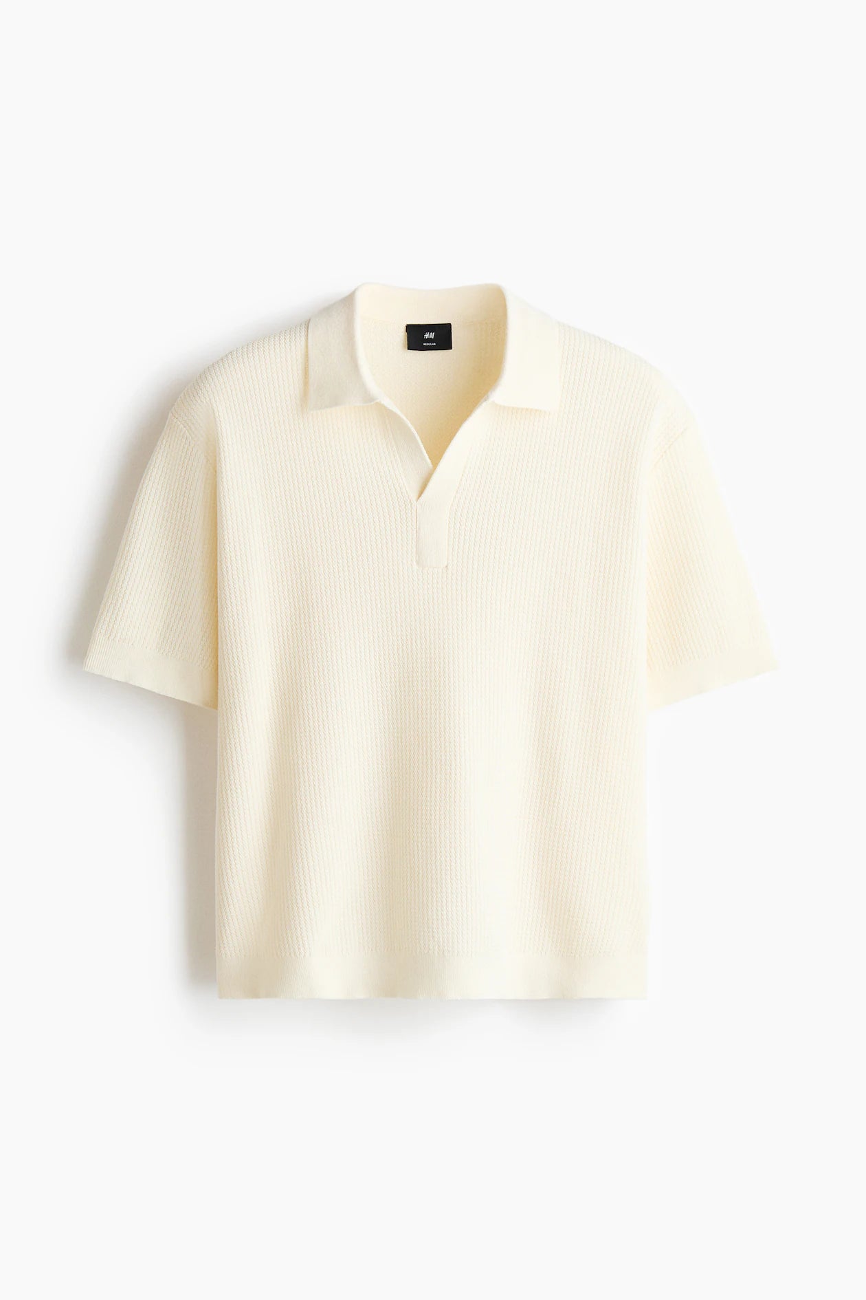 Playera polo Regular Fit en tejido trenzado