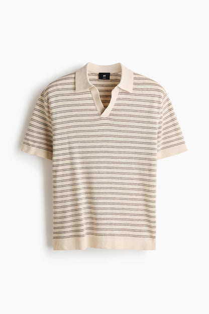 Playera polo Regular Fit en mezcla de lino