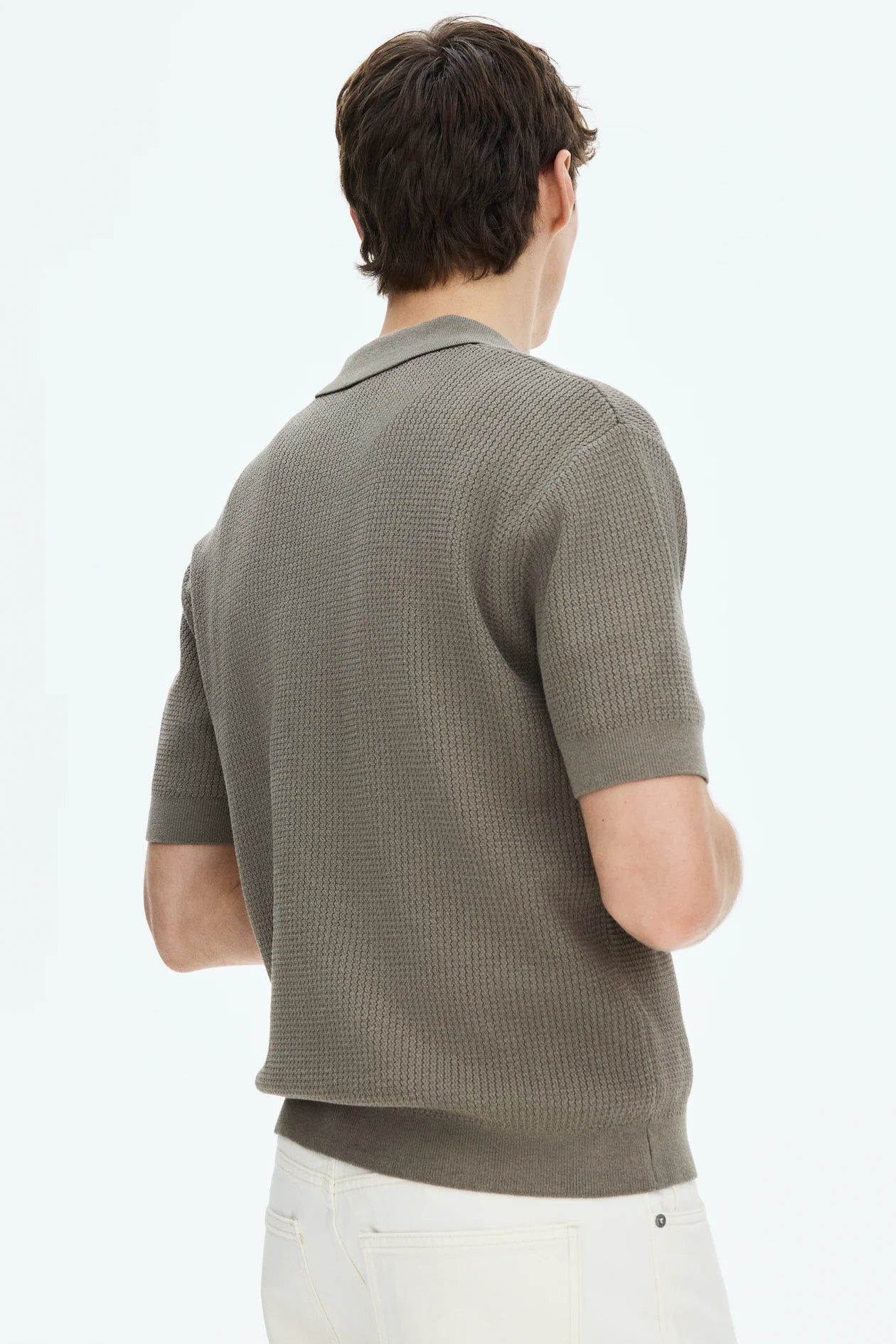 Playera polo Regular Fit en tejido trenzado