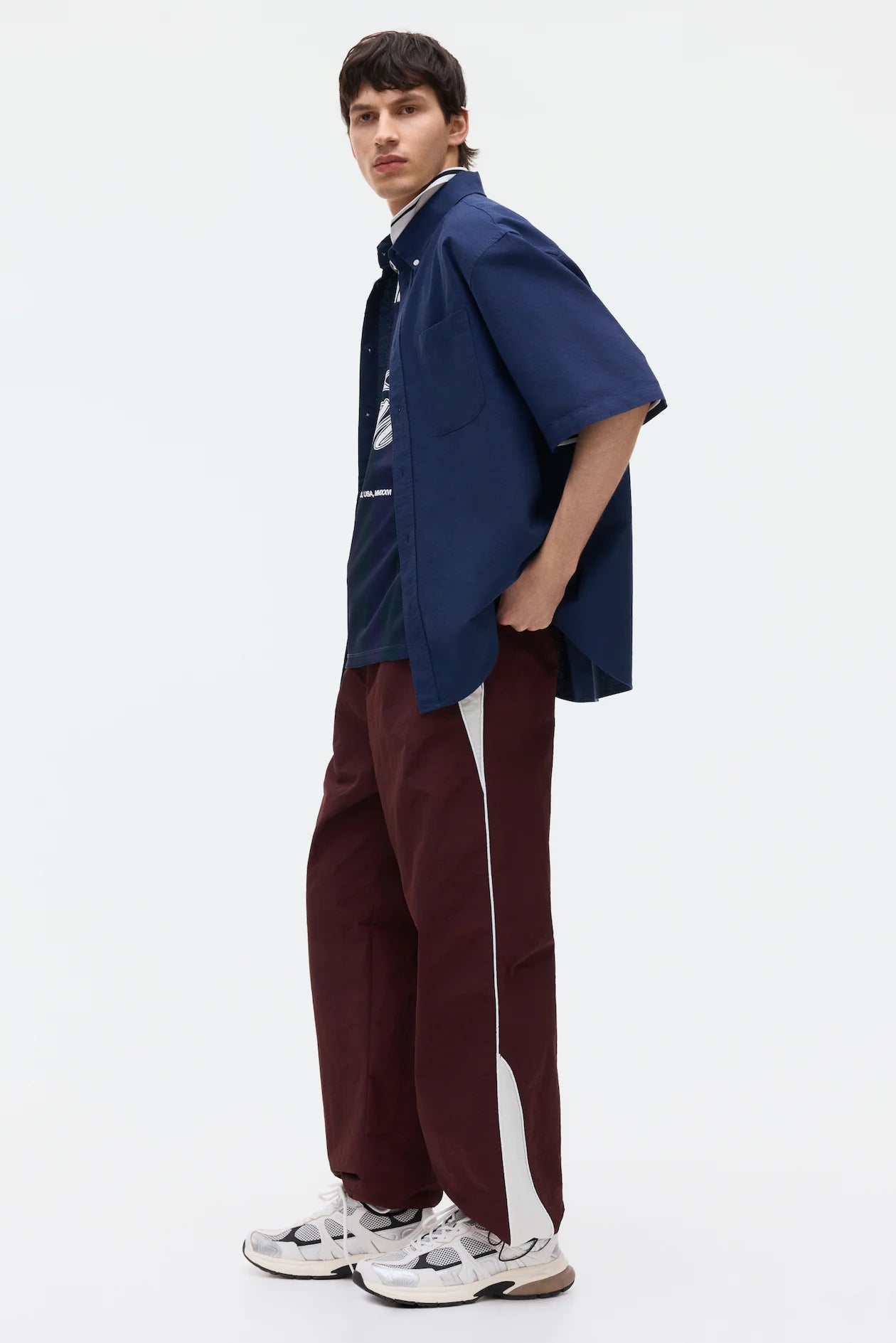 Camisa Oxford Relaxed Fit de manga corta