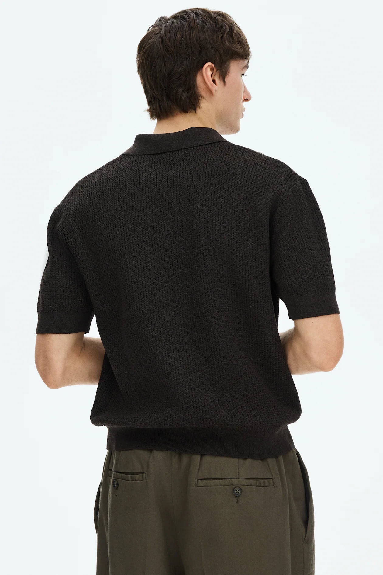 Playera polo Regular Fit en tejido trenzado