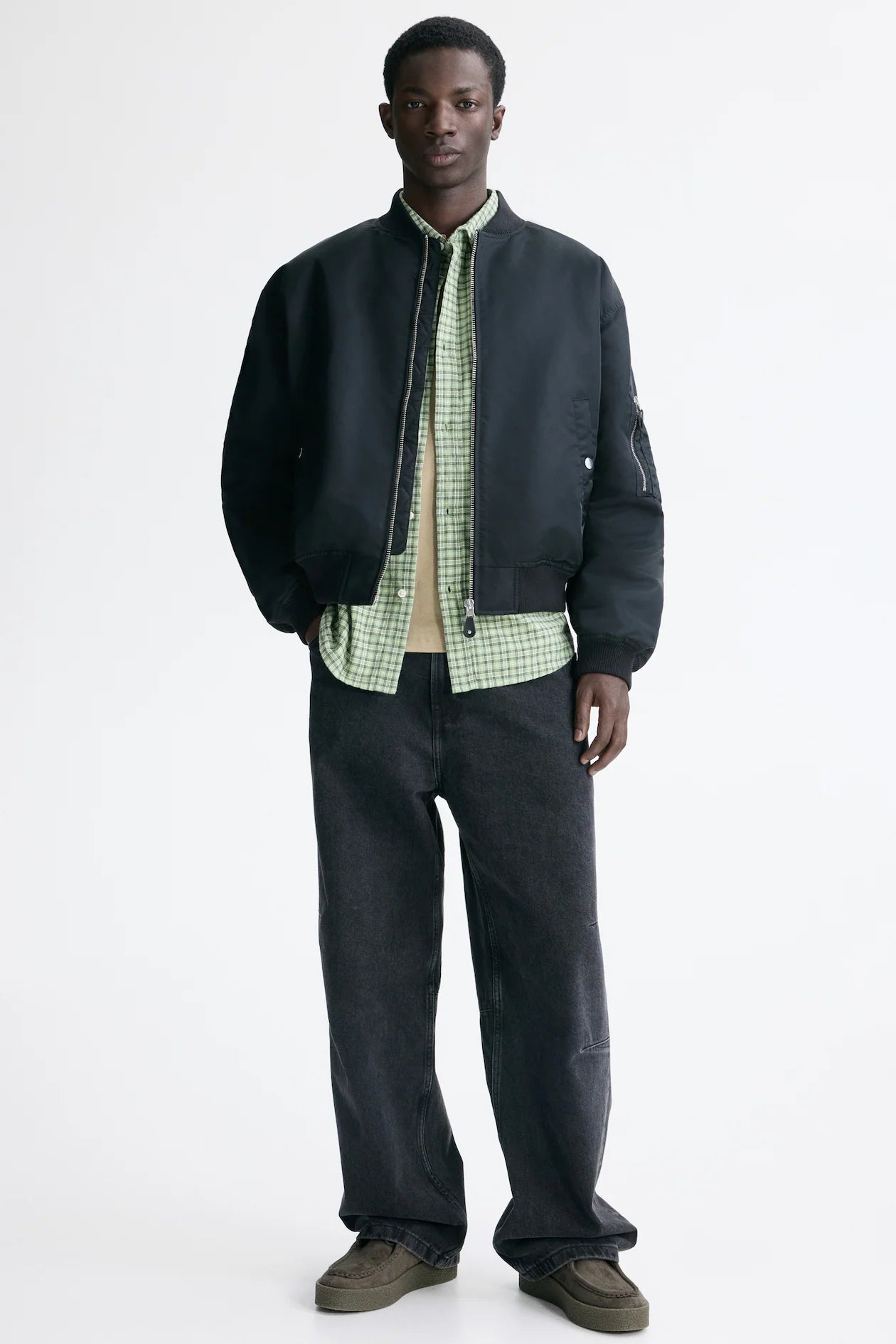 Chamarra bomber en nylon