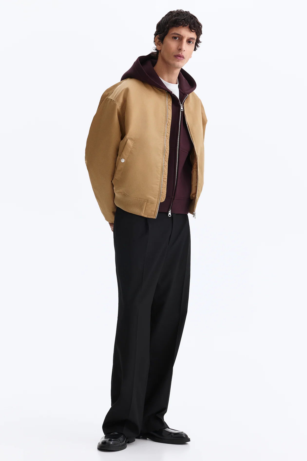 Chamarra bomber en nylon