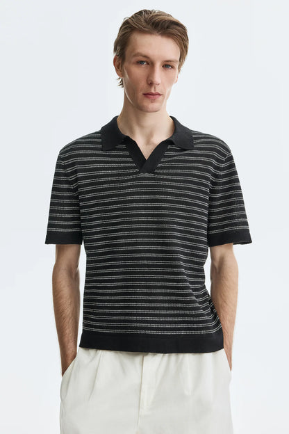 Playera polo Regular Fit en mezcla de lino