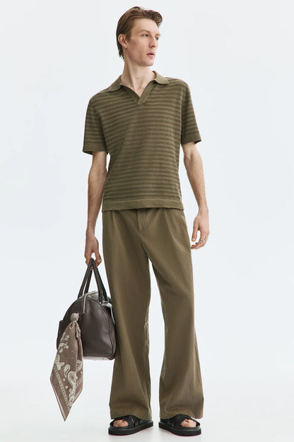 Playera polo Regular Fit en mezcla de lino
